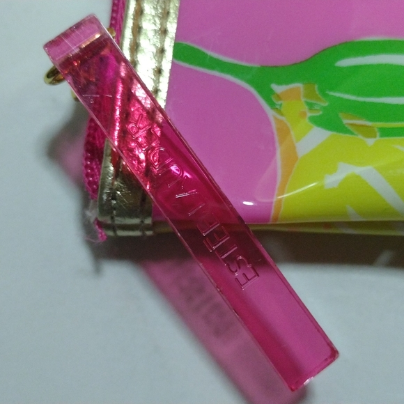 Lilly Pulitzer + Estee Lauder Collab Pucker Up Vinyl Cosmetic Pouch EUC - Picture 6 of 8